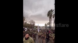 Syria: Forces of the new Syrian government are parading through the streets of Damascus