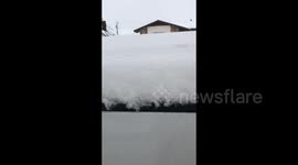 US: Thick layer of snow on Christmas Day in Evanston