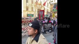 US: Palestinian supporters gathered outside St. Patrick's Cathedral in Manhattan to protest US financial and military support for Israel's war in Gaza
