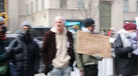 US: Pro-Palestine supporters protest outside St. Patrick's Cathedral on Christmas Day