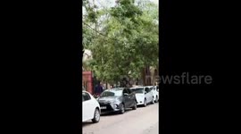 Argentina: A car blocked their exit from their garage and they reacted badly