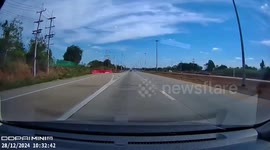 Mattress flies off roof rack causing car behind to crash