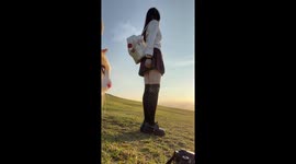 Cat walks in front of camera ruining girl's video