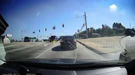 Runaway Bus Crashes Over Median Into Car