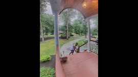 Brothers Keeping Slipping On Slick Steps
