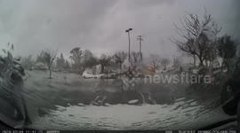 Dashcam and Aftermath Of Tornado in Scotts Valley