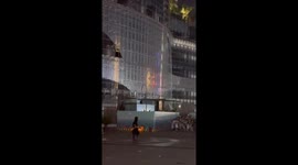Traditional fire pot performance lights up the night in China