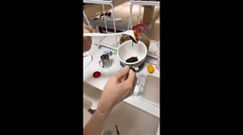 Chinese man creates unique coffee art using unconventional ingredients
