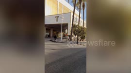 Tesla Cybertruck engulfed in flames following attack outside Trump hotel