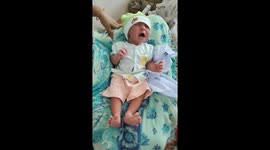 New born baby crying and laugh its too cuteness