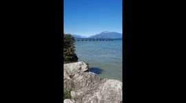 Fantastic view of the beatiful Lago di Garda in Italy during summer.