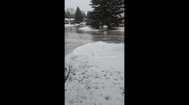 Winter Turns Town Into Icy Skating Rink