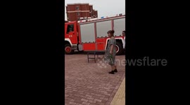China: A Boy Got Stuck in Gym Equipment