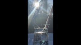 Satisfying footage shows bubble freezing as temperatures drop in Canada