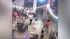 Gate collapses as reveller uses chrome poles for dancing