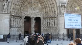 Fire of Notre-Dame de Paris Cathedral: Long queue since the reopening. Paris,France,Europe.4 January 2025