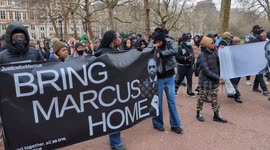 Protesters demand the release of teenager Marcus Fakana jailed in Dubai, London, UK