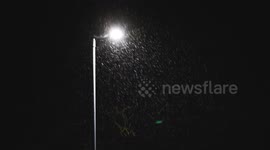 Snow descends on Gloucestershire on the evening of Saturday, January 4th