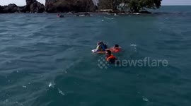 Tourists saved from capsized kayaks in Thailand