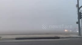 US, Los Angeles: Fontana Early Morning Fog