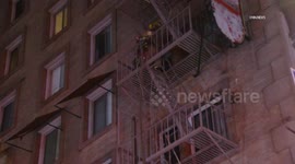 US, Los Angeles: Downtown Los Angeles Fire At Cecil Hotel