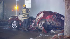 US, Los Angeles: Boyle Heights Extrication Crash