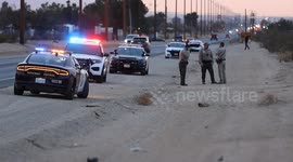 US, Los Angeles: Apple Valley Deputy Involved Rollover Crash