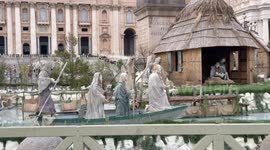 The nativity scene set up in St. Peter's Square in Vatican City on Epiphany Day in Rome.