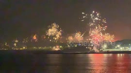 Fireworks exploded in the coastal area of Ostia to mark the arrival of the New Year in Rome.