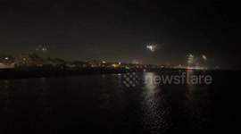 Fireworks exploded in the coastal area of Ostia to mark the arrival of the New Year in Rome.