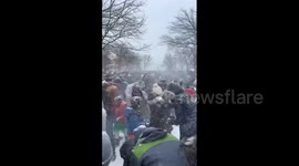 US: Snowball Fight Held In Washington, D.C. After Heavy Snowfall