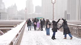 US: A winter storm brought snow to New York City