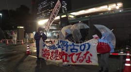 Japan: Japanese rally against relocation of US military base to Henoko