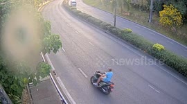 CCTV shows Corey Beavis, 28, in fatal motorcycle crash in Thailand