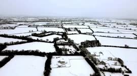 Ireland snow captured in aerial footage