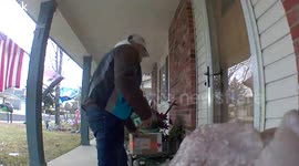 Grateful Delivery Driver Takes A Knee
