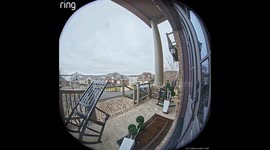 Delivery Driver Puts Porch Decor Back In Place