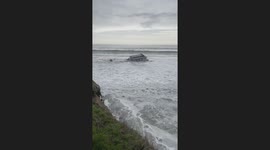 Santa Cruz Wharf Clubhouse Overtaken By Waves