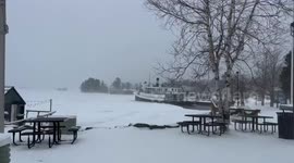 East Cove of Moosehead Lake in Downtown Greenville Maine on this blustery day 1-7-2024