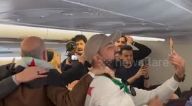 Passengers celebrate as flights resume to Damascus following Bashar al-Assad ousting