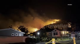 US, Los Angeles: Sylmar Hurst Fire Burns Near Community Part 3 With Sound On Tape