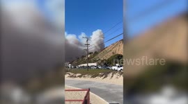 Smoke from Pacific Palisades wildfire seen billowing across skyline