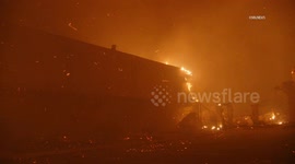 US, Los Angeles: Pasadena Overnight Eaton Fire Burns Church and Apartment Complex