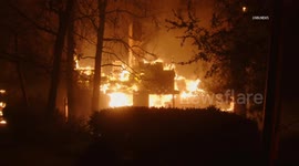 US, Los Angeles: Altadena Overnight Eaton Fire Burns Homes
