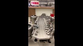 Check out this impressive stainless steel aircraft carrier model