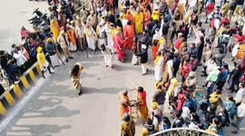 India: Sadhus take part in Royal entry to the Maha Kumbh 2025