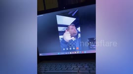 Girlfriend wakes up her partner when he falls asleep while driving on video call