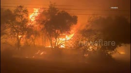 US, Los Angeles: Altadena Overnight Eaton Fire Wildfire Burns Neighborhood Part 5