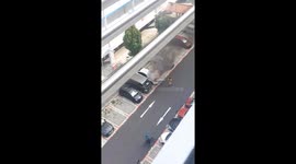 Neighbours extinguish car fire outside apartments in Singapore