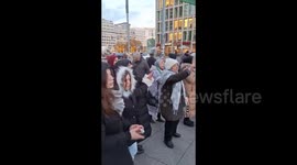 Germany: Activists are rallying in Potsdamer Platz in Berlin to show solidarity with the Palestinian people